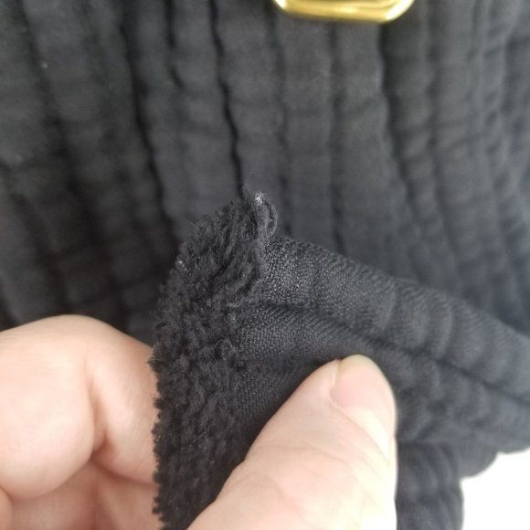 Isabel Marant Glasco Black Quilted Leather Belt Coat Size 40 Raw Hem Jacket - Picture 11 of 15